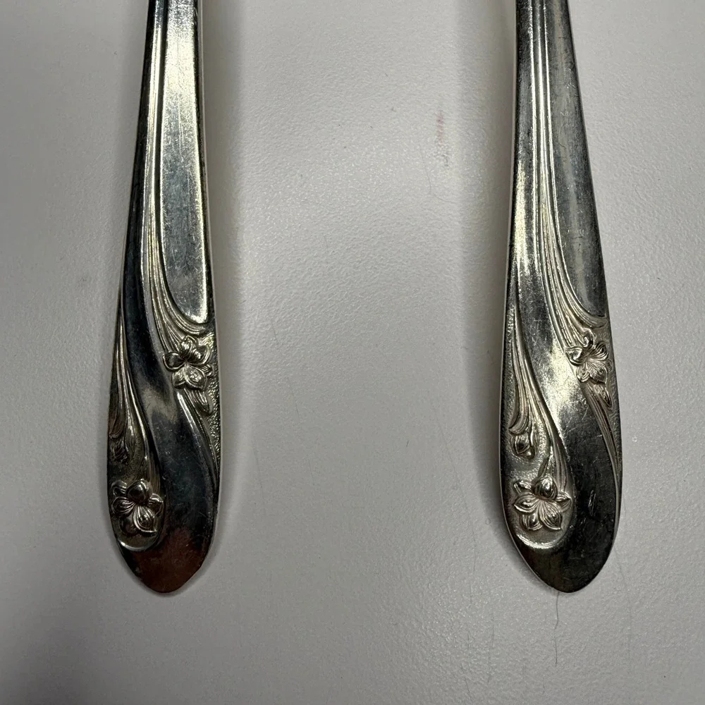 Vintage Holmes & Edwards Romance Pattern Silverplate Serving Set 2pc